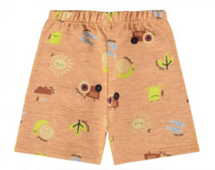 Bermuda Masculina Infantil Estampada Em Moletinho Malwee Laranja - comprar online