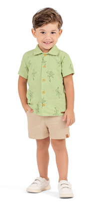 Camisa Infantil Menino Social Com Botões Colorittá