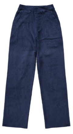 CALÇA RETA MENINA CINTURA ALTA EM VELUDO MALWEE KIDS AZUL