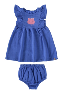 Conjunto Infantil Menina Vestido + Calcinha Em Malha Texturizada Malwee