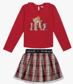 Conjunto Infantil Blusa Com Saia Trick Nick Vermelho