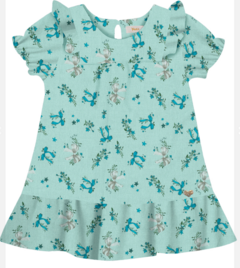 VESTIDO INFANTIL CURTO ESTAMPAS DE LAÇO TRICK NICK