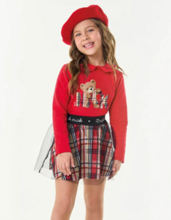 Conjunto Infantil Blusa Com Saia Trick Nick Vermelho - comprar online