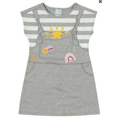 Vestido Estampa Jardineira Malwee Kids - Cinza