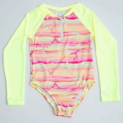 Maiô Infantil Kely & Kety Manga Longa Raglan com Proteção UV 50+