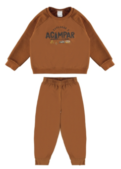 CONJUNTO INFANTIL MENINO BLUSÃO DIVERTIDO! EM MOLETOM FLANELADO MALWEE KIDS