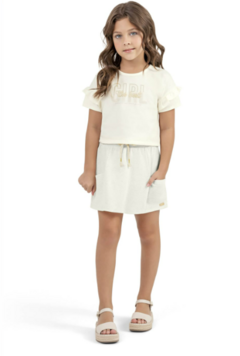 CONUUNTO SHORTS SAIA TEXTURA OFF WHITE COLORITTÁ