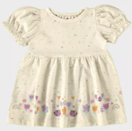 Vestido Infantil Com Estampa Em Malha Botonê Malwee Kids Off White