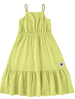 Vestido Infantil Midi Alça Fina Em Viscolinho Malwee Kids Verde