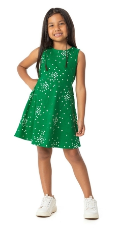 VESTIDO INFANTIL ESTAMPADO COSTAS VAZADAS EM TRICOLINE MALWEE KIDS