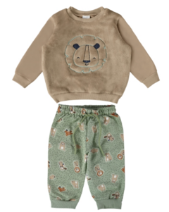 CONJUNTO INFANTIL MENINO BLUSÃO DIVERTIDO! EM MOLETOM FLANELADO MALWEE KIDS