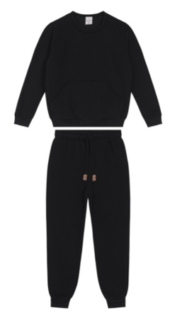 CONJUNTO MENINO BLUSÃO BASIC EM MOLETOM PREMIUM - CARINHOSO PRETO