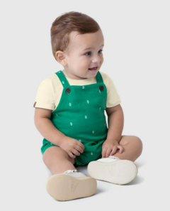 Conjunto Infantil Menino Camiseta + Macaquinho Estampado Malwee Kids Verde na internet