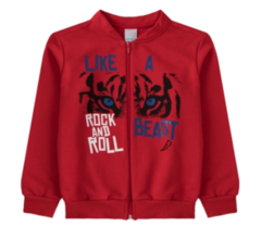 JAQUETA INFANTIL MOLETOM FLANELADO MALWEE KIDS VERMELHO ESCURO