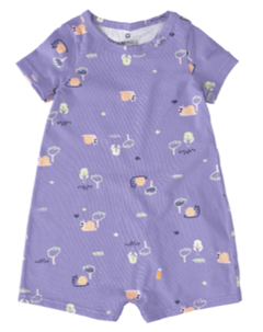 MACACÃO INFANTIL UNISSEX CARACOL EM ALGODÃO MALWEE KIDS ROXO