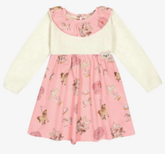 Vestido Infantil Manga Longa Trick Nick Rosa