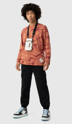 CALÇA JOGGER CARGO MENINO EM SARJA COM ELASTANO MALWEE KIDS PRETO