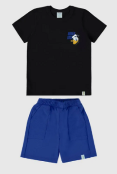 Conjunto Infantil Menino Estampa Frente E Costas Pato Donald Malwee Kids