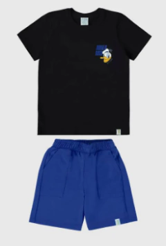 Conjunto Infantil Menino Estampa Frente E Costas Pato Donald Malwee Kids