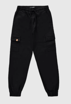 CALÇA JOGGER CARGO MENINO EM SARJA COM ELASTANO MALWEE KIDS PRETO - comprar online
