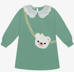 Vestido Infantil Manga Longa Trick Nick Verde - comprar online