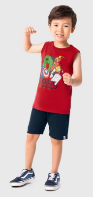 Conjunto Infantil Menino Regata Avengers Em Algodão Malwee Kids