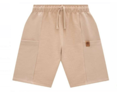 Bermuda Masculina Infantil Em Moletinho Carinhoso Bege - comprar online