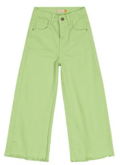 Calça Menina Wide Leg Em Sarja Com Elastano Carinhoso