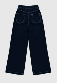 CALÇA MENINA WIDE LEG CINTURA MÉDIA EM SARJA COM ELASTANO MALWEE KIDS PRETO na internet