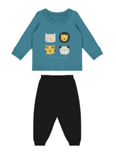 Conjunto Camiseta e Calça Infantil Menino Malwee Kids Azul