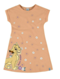 Vestido Infantil O Rei Leão Em Meia Malha Malwee Kids - Laranja