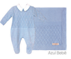 Saída de Maternidade Tricot - Azul Príncipe - comprar online