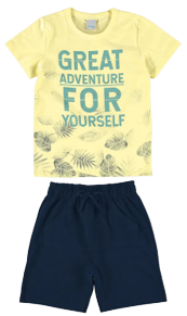 CONJUNTO INFANTIL MENINO GREAT ADVENTURE FOR YOURSELF PIQUÊ PREMIUM MALWEE KIDS - comprar online