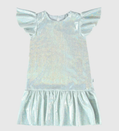 Vestido Infantil Evasê Em Malha Metalizada Malwee Kids Furta-Cor