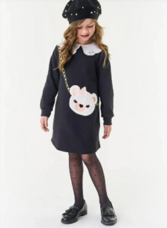 Vestido Infantil Manga Longa Trick Nick Preto na internet