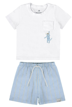 Conjunto Infantil Menino Em Tecido Listrado Malwee Kids - comprar online