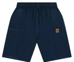 Bermuda Masculina Infantil Em Moletinho Carinhoso Azul Marinho - comprar online