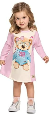 Vestido Infantil Manga Longa Flufy Trick Nick - comprar online