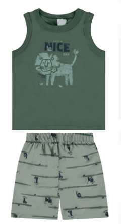 Conjunto Infantil Menino Bermuda Estampada Em Microfibra Malwee Kids - comprar online