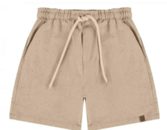 Bermuda Masculina Infantil Com Cadarço Em Moletinho Malwee Bege - comprar online
