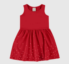 Vestido Infantil Rodado Sem Mangas Em Algodão Malwee Kids Vermelho