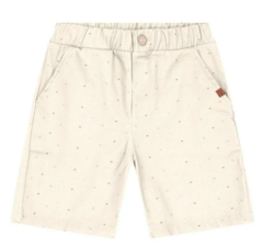 Bermuda Infantil Masculina Sarja Twill Trick Nick Off White
