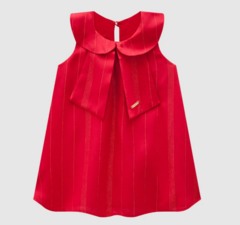 Vestido Menina Gola Diferenciada Em Viscose Lurex - Carinhoso Vermelho