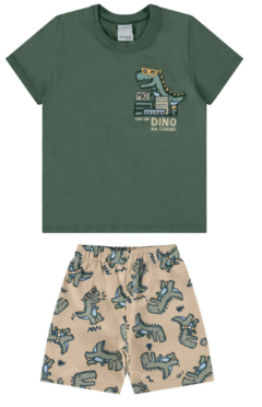 Conjunto Infantil Menino Tem Um Dino Na Cidade Em Algodão Malwee Kids - comprar online