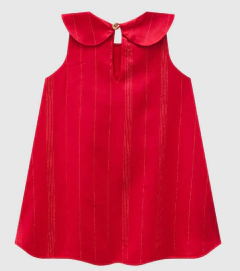 Vestido Menina Gola Diferenciada Em Viscose Lurex - Carinhoso Vermelho - comprar online