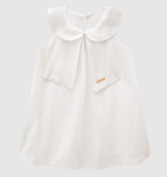 Vestido Menina Gola Diferenciada Em Viscose Lurex - Carinhoso Branco