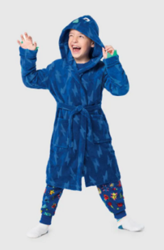 ROUPÃO INFANTIL UNISSEX COM APLIQUE EM FLEECE MALWEE KIDS AZUL
