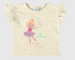 Blusa Infantil Menina La Baillarine Em Malha Botonê Malwee Kids Off White