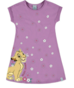 Vestido Infantil O Rei Leão Em Meia Malha Malwee Kids - Rosa