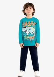 Conjunto Infantil Com Blusão infantil Shark Rovitex Kids Verde
